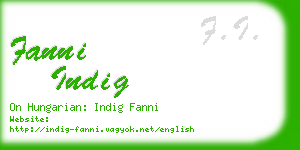 fanni indig business card